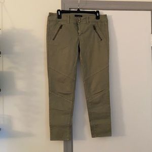 Army green ankle pants